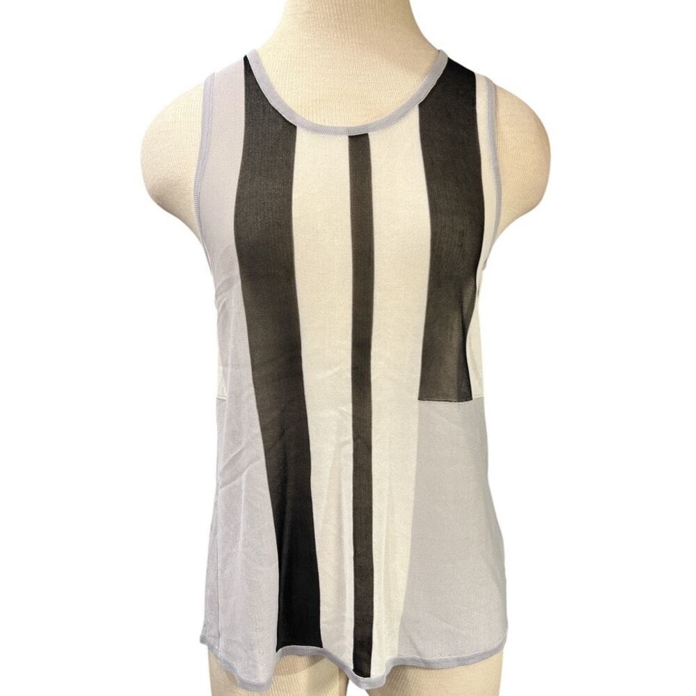 One Gray Day Sheer Tank Top Layer Size S White Gray Black FLAW Minimalist Unique